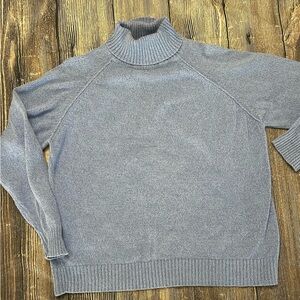 Karen Scott Light Blue 100% Cotton Turtleneck Sweater